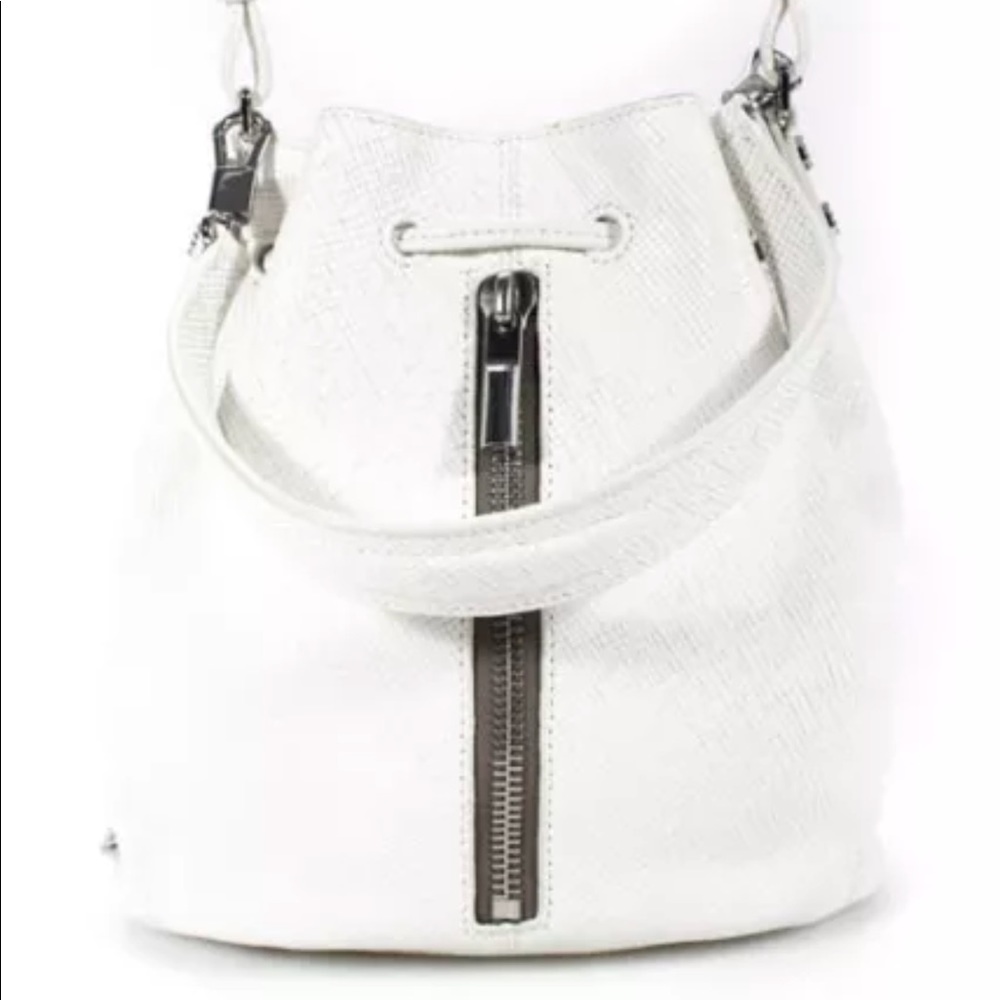 Elizabeth and James mini white bucket bag